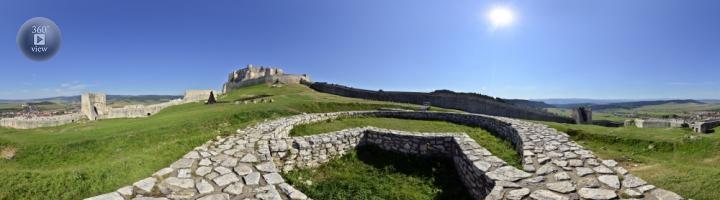 Spišský hrad - základy Jiskrovej vojenskej pevnôstky na dolnom nádvorí